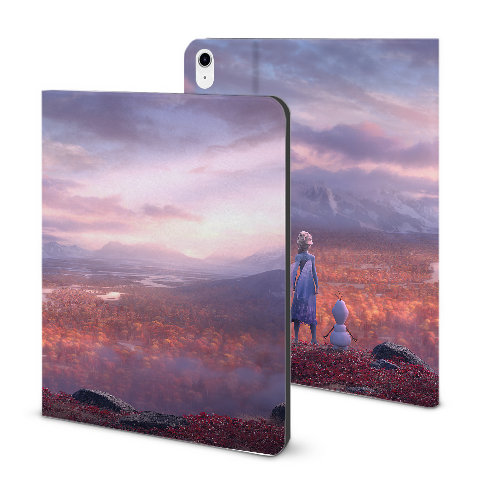 （画像用） アナと雪の女王 アンナ エルサ Frozen Anna Elsa IPad ケース ブック型 PUレザー TPU 耐衝撃 軽量 薄型 ペン収納なし 全面保護 IPad 各モデル対応
